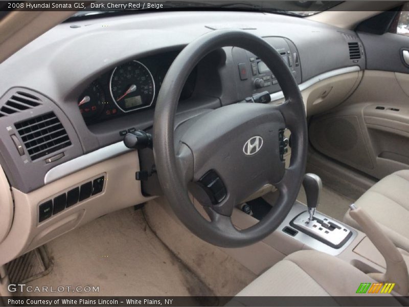 Dark Cherry Red / Beige 2008 Hyundai Sonata GLS