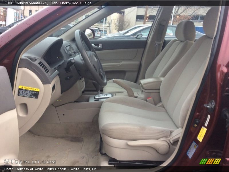 Dark Cherry Red / Beige 2008 Hyundai Sonata GLS