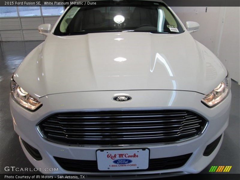 White Platinum Metallic / Dune 2015 Ford Fusion SE