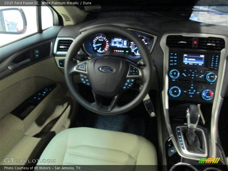 White Platinum Metallic / Dune 2015 Ford Fusion SE