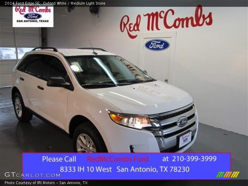 Oxford White / Medium Light Stone 2014 Ford Edge SE