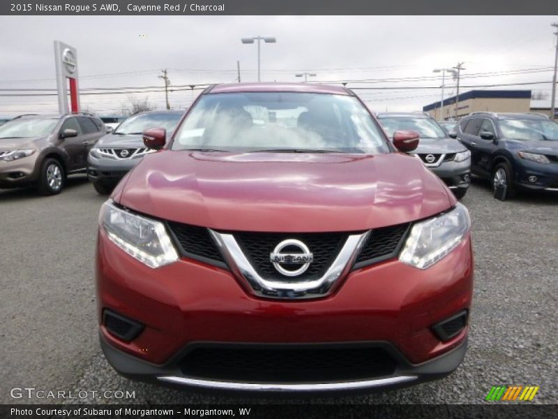 Cayenne Red / Charcoal 2015 Nissan Rogue S AWD