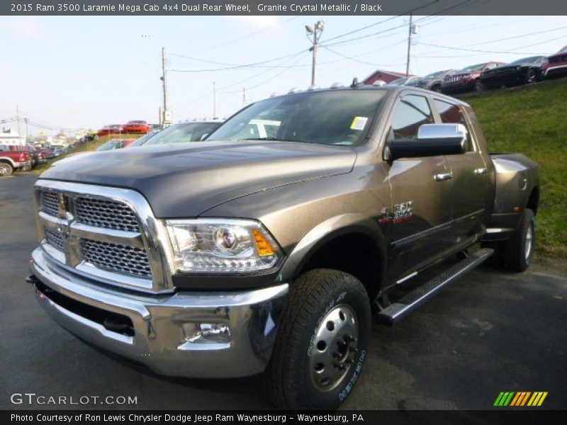 Front 3/4 View of 2015 3500 Laramie Mega Cab 4x4 Dual Rear Wheel