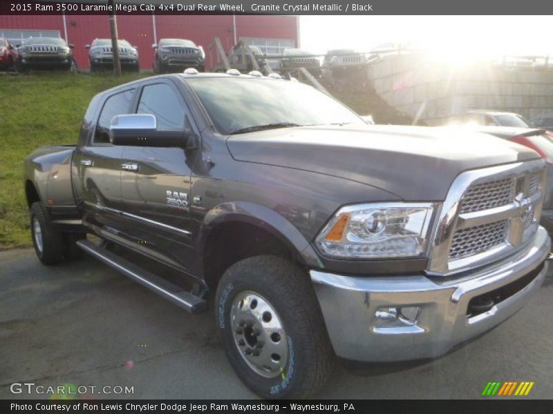 Granite Crystal Metallic / Black 2015 Ram 3500 Laramie Mega Cab 4x4 Dual Rear Wheel
