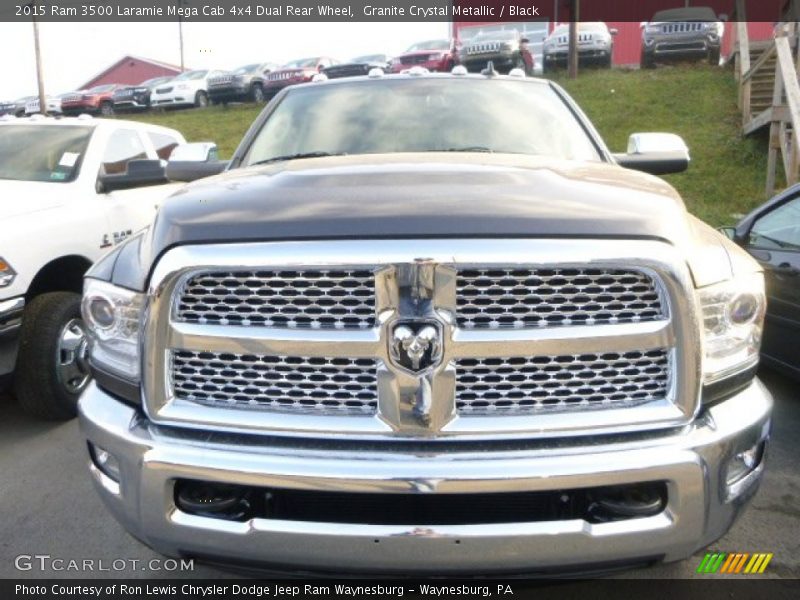 Granite Crystal Metallic / Black 2015 Ram 3500 Laramie Mega Cab 4x4 Dual Rear Wheel