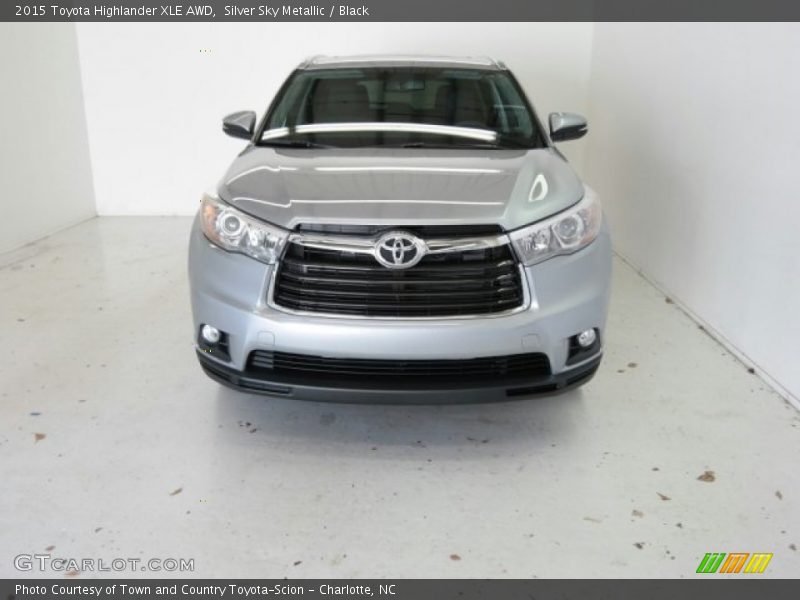 Silver Sky Metallic / Black 2015 Toyota Highlander XLE AWD