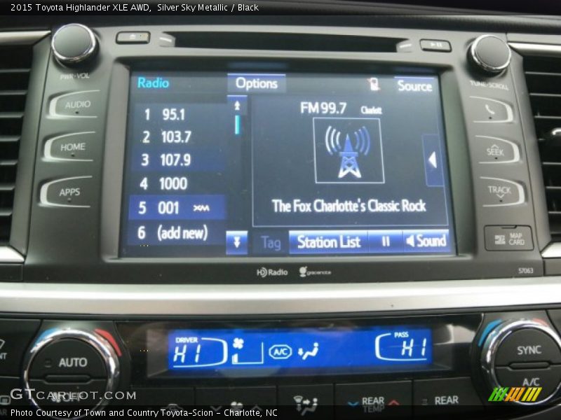 Silver Sky Metallic / Black 2015 Toyota Highlander XLE AWD