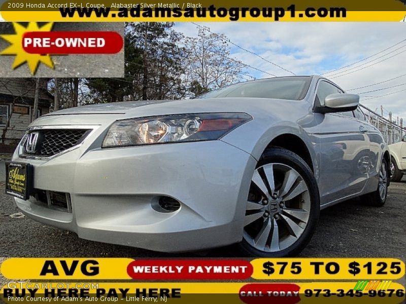 Alabaster Silver Metallic / Black 2009 Honda Accord EX-L Coupe