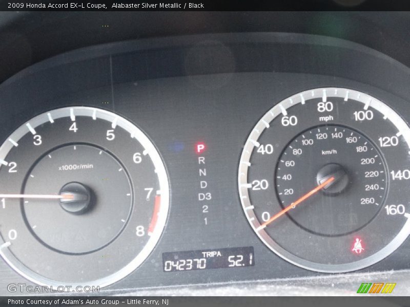 Alabaster Silver Metallic / Black 2009 Honda Accord EX-L Coupe