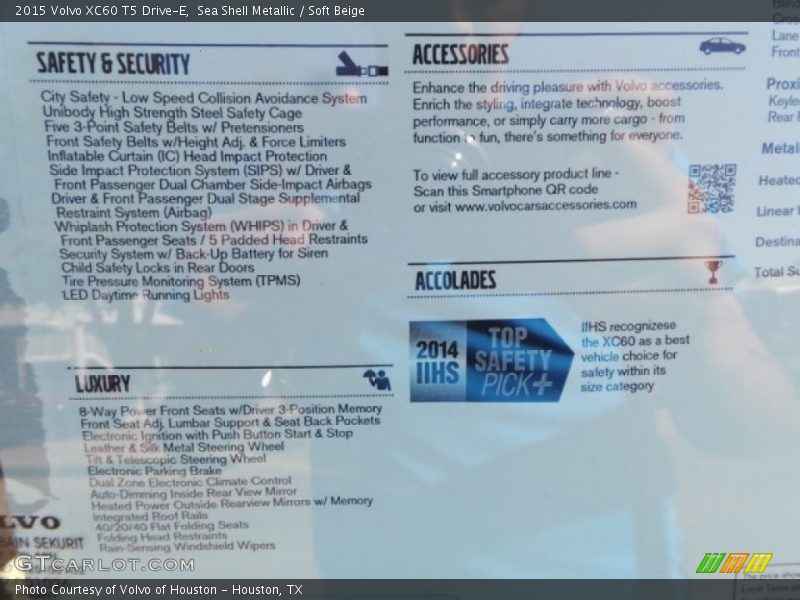 Sea Shell Metallic / Soft Beige 2015 Volvo XC60 T5 Drive-E