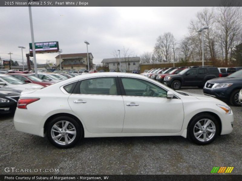 Pearl White / Beige 2015 Nissan Altima 2.5 SV