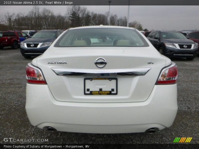 Pearl White / Beige 2015 Nissan Altima 2.5 SV