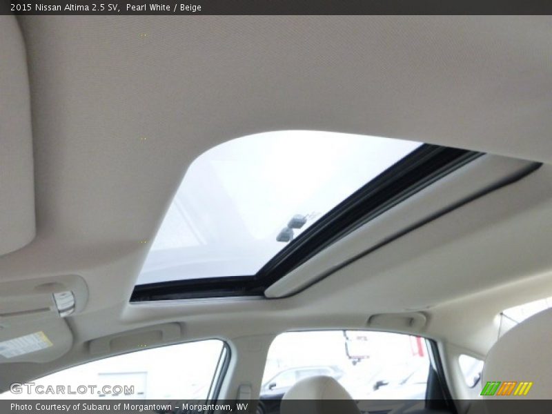 Pearl White / Beige 2015 Nissan Altima 2.5 SV