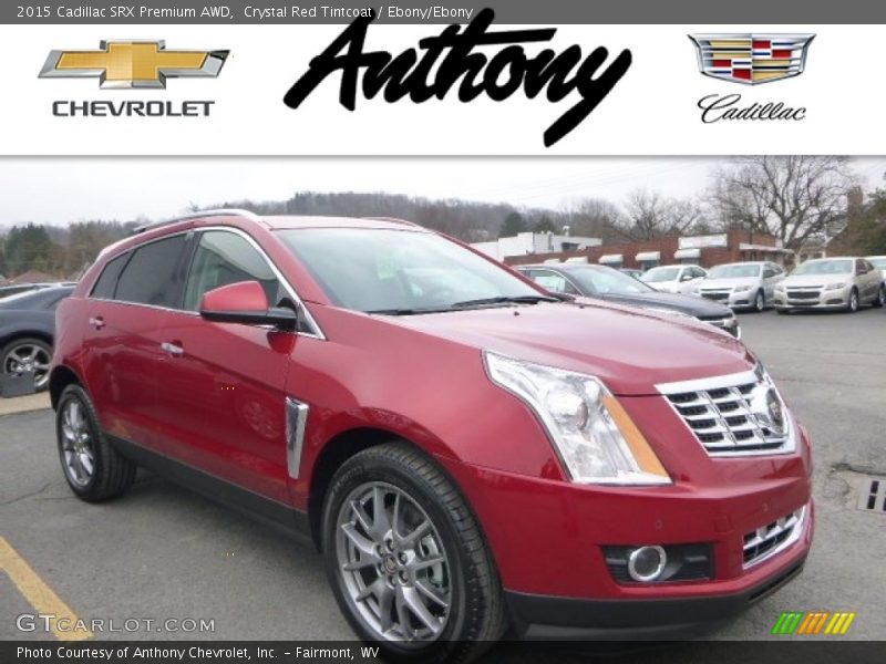 Crystal Red Tintcoat / Ebony/Ebony 2015 Cadillac SRX Premium AWD