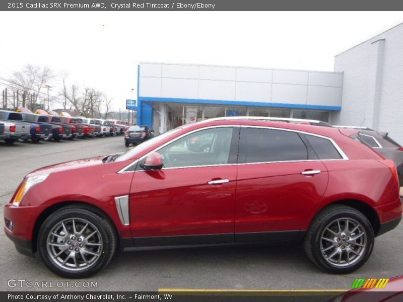 Crystal Red Tintcoat / Ebony/Ebony 2015 Cadillac SRX Premium AWD