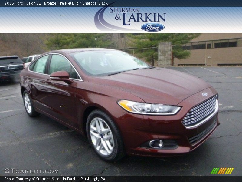 Bronze Fire Metallic / Charcoal Black 2015 Ford Fusion SE