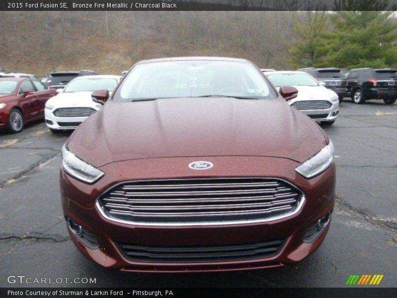 Bronze Fire Metallic / Charcoal Black 2015 Ford Fusion SE