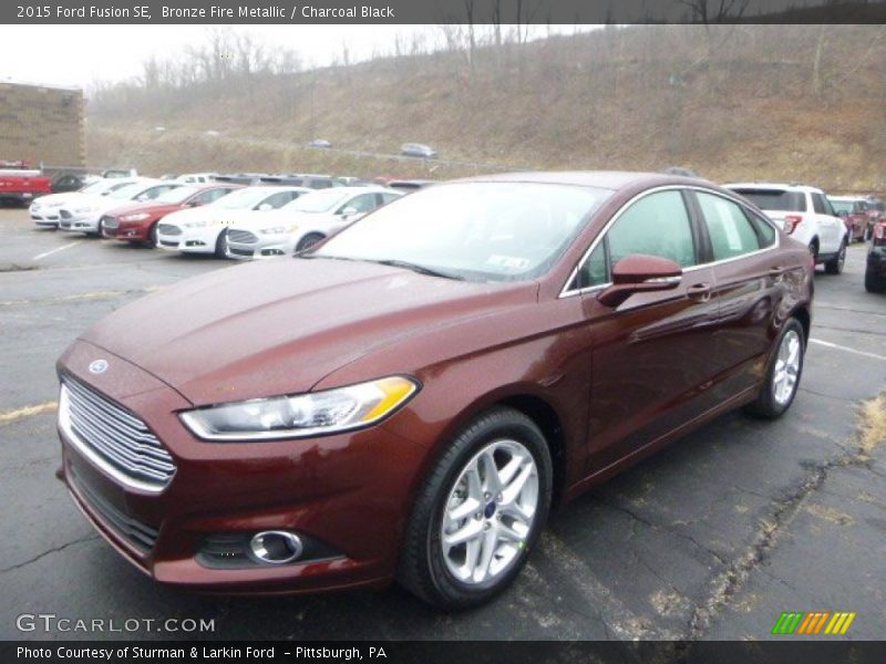 Bronze Fire Metallic / Charcoal Black 2015 Ford Fusion SE