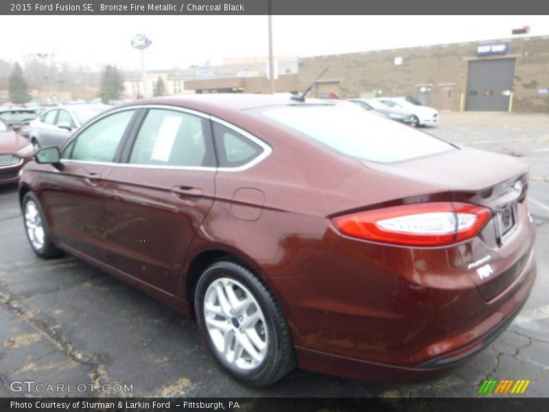 Bronze Fire Metallic / Charcoal Black 2015 Ford Fusion SE