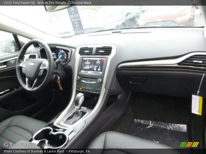 Bronze Fire Metallic / Charcoal Black 2015 Ford Fusion SE