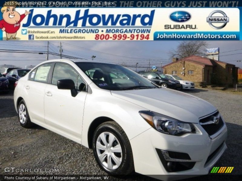 Crystal White Silica / Black 2015 Subaru Impreza 2.0i 4 Door