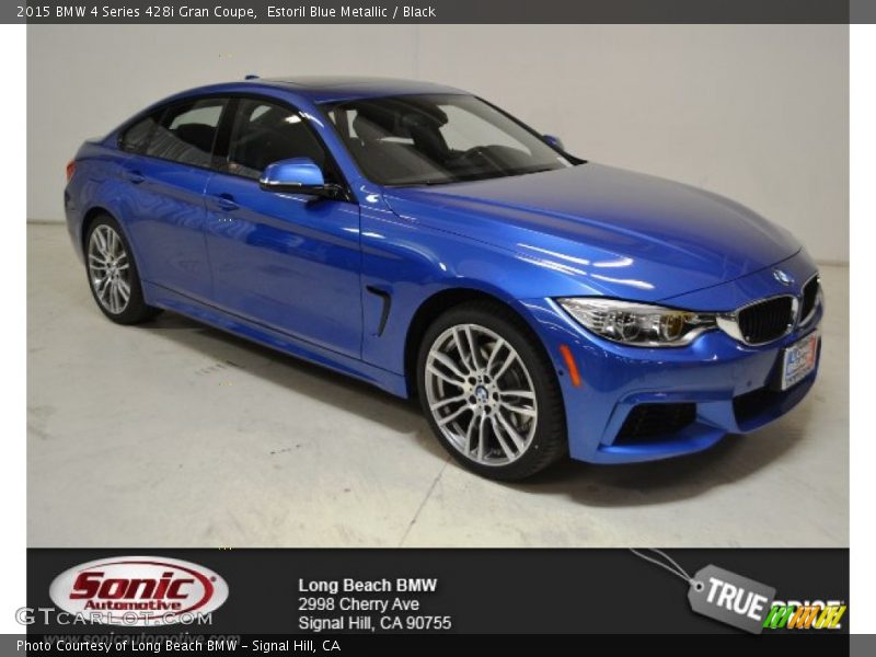 Estoril Blue Metallic / Black 2015 BMW 4 Series 428i Gran Coupe