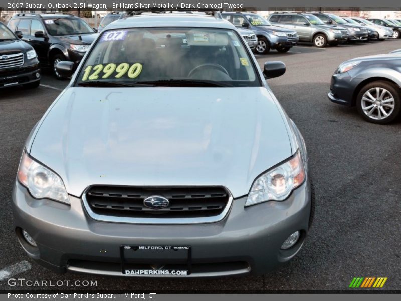 Brilliant Silver Metallic / Dark Charcoal Tweed 2007 Subaru Outback 2.5i Wagon