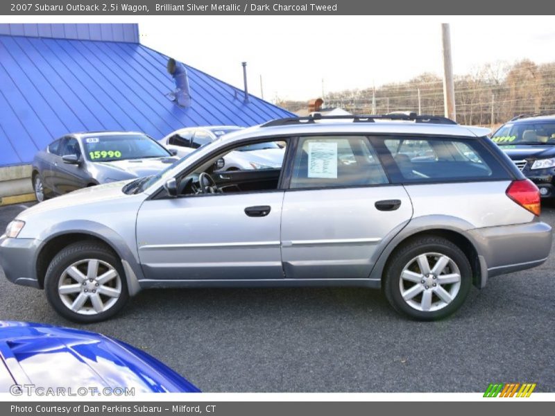 Brilliant Silver Metallic / Dark Charcoal Tweed 2007 Subaru Outback 2.5i Wagon