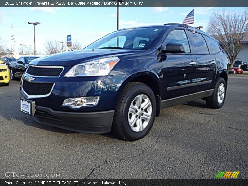 Dark Blue Metallic / Dark Gray/Light Gray 2012 Chevrolet Traverse LS AWD