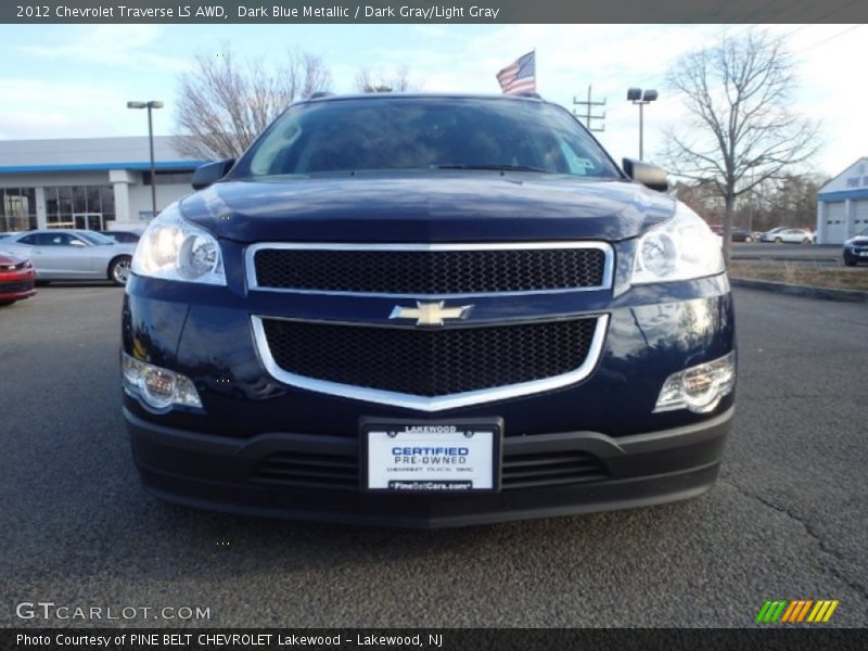Dark Blue Metallic / Dark Gray/Light Gray 2012 Chevrolet Traverse LS AWD