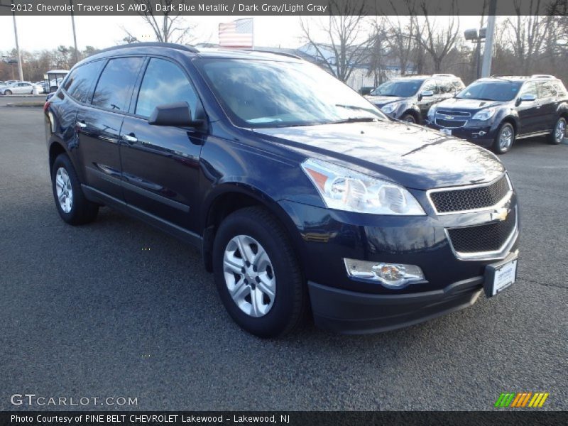 Dark Blue Metallic / Dark Gray/Light Gray 2012 Chevrolet Traverse LS AWD