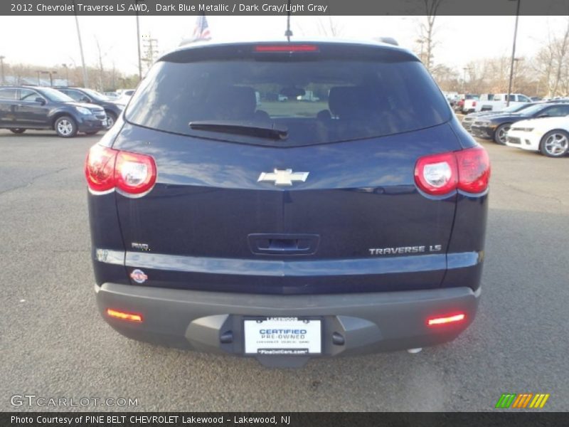 Dark Blue Metallic / Dark Gray/Light Gray 2012 Chevrolet Traverse LS AWD