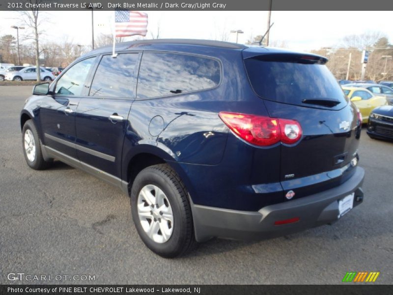 Dark Blue Metallic / Dark Gray/Light Gray 2012 Chevrolet Traverse LS AWD