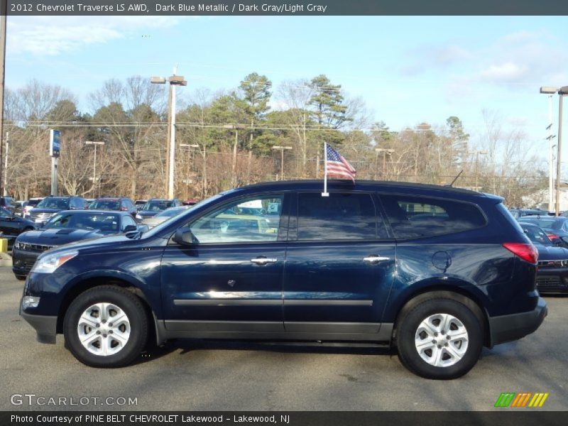 Dark Blue Metallic / Dark Gray/Light Gray 2012 Chevrolet Traverse LS AWD