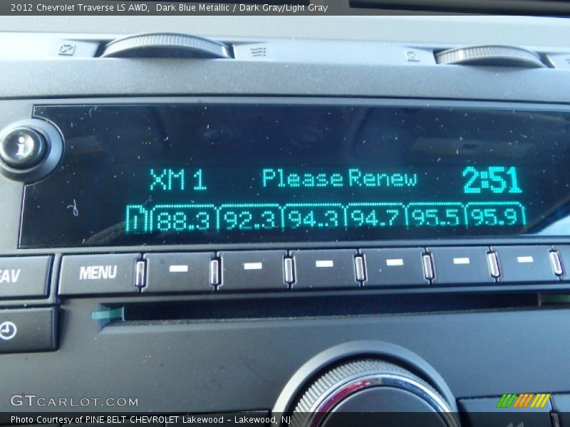 Dark Blue Metallic / Dark Gray/Light Gray 2012 Chevrolet Traverse LS AWD