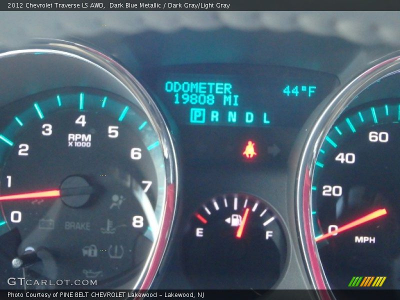 Dark Blue Metallic / Dark Gray/Light Gray 2012 Chevrolet Traverse LS AWD