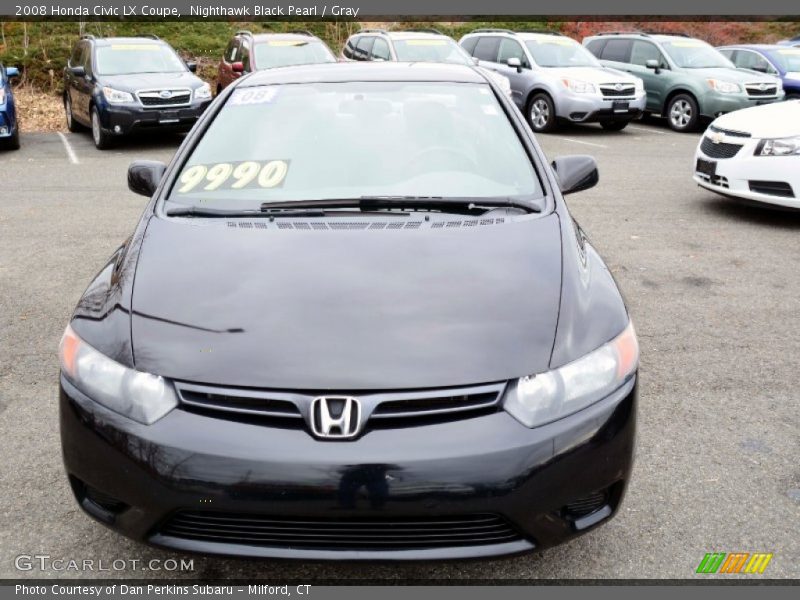 Nighthawk Black Pearl / Gray 2008 Honda Civic LX Coupe