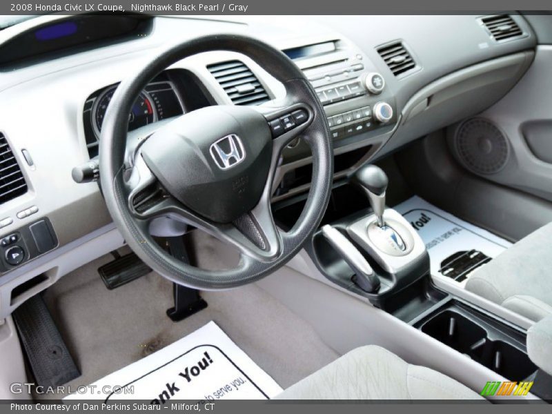 Nighthawk Black Pearl / Gray 2008 Honda Civic LX Coupe