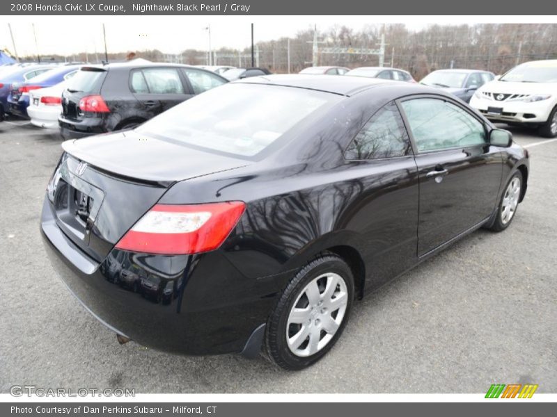 Nighthawk Black Pearl / Gray 2008 Honda Civic LX Coupe