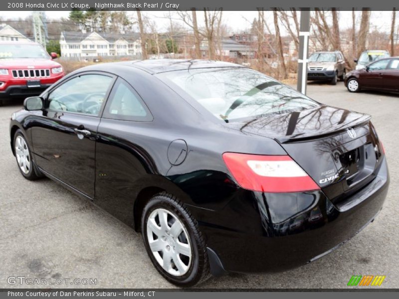Nighthawk Black Pearl / Gray 2008 Honda Civic LX Coupe