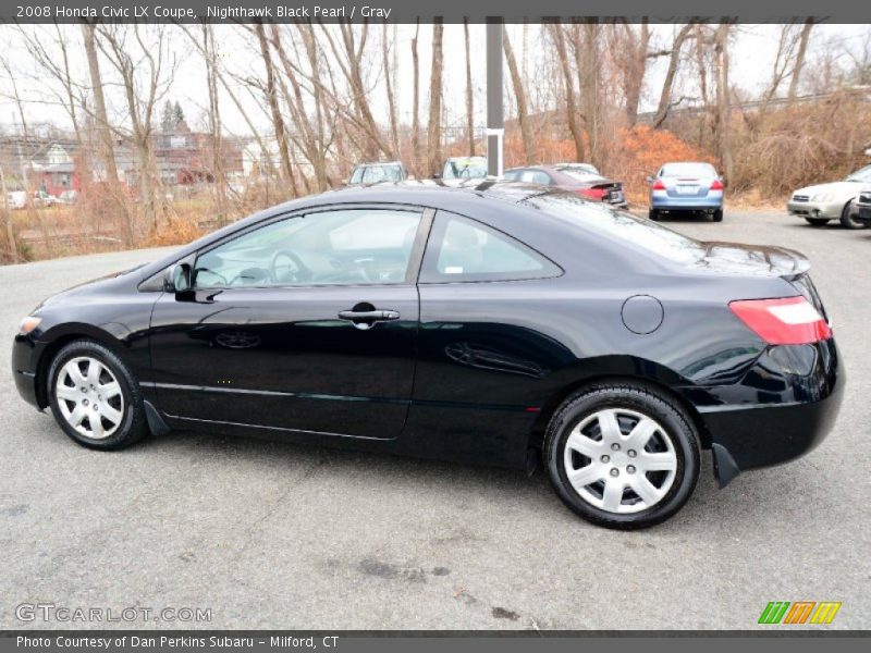 Nighthawk Black Pearl / Gray 2008 Honda Civic LX Coupe
