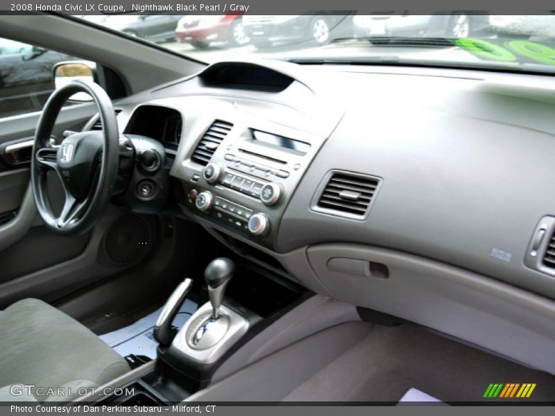 Nighthawk Black Pearl / Gray 2008 Honda Civic LX Coupe
