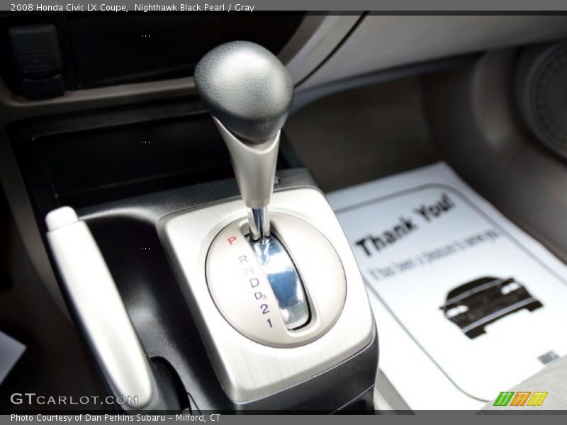Nighthawk Black Pearl / Gray 2008 Honda Civic LX Coupe