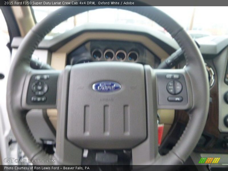 Oxford White / Adobe 2015 Ford F350 Super Duty Lariat Crew Cab 4x4 DRW