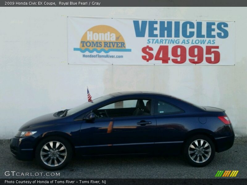 Royal Blue Pearl / Gray 2009 Honda Civic EX Coupe