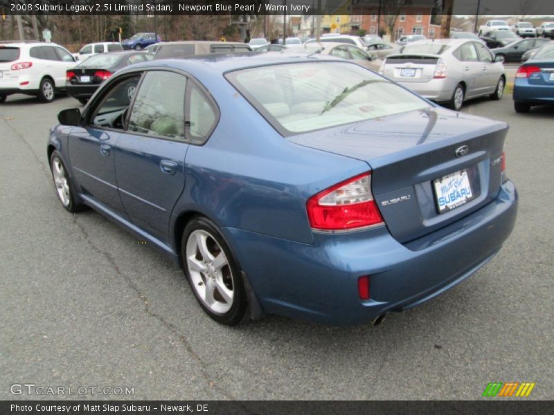 Newport Blue Pearl / Warm Ivory 2008 Subaru Legacy 2.5i Limited Sedan