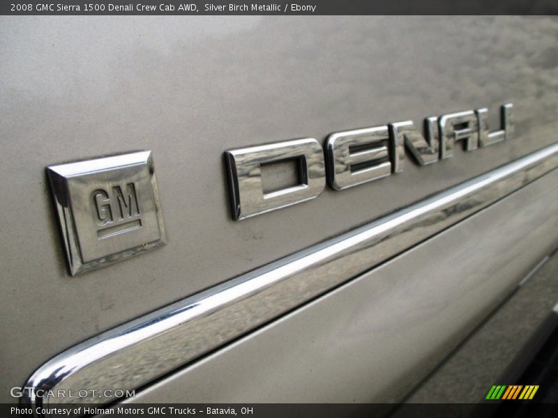Silver Birch Metallic / Ebony 2008 GMC Sierra 1500 Denali Crew Cab AWD