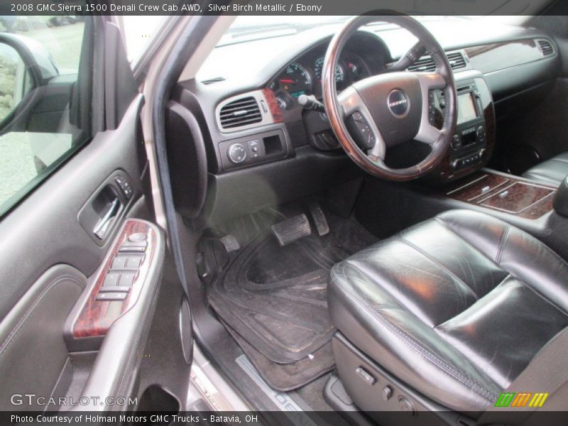 Silver Birch Metallic / Ebony 2008 GMC Sierra 1500 Denali Crew Cab AWD