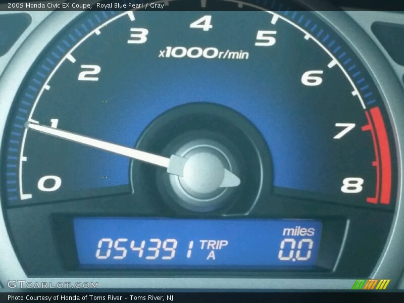 Royal Blue Pearl / Gray 2009 Honda Civic EX Coupe