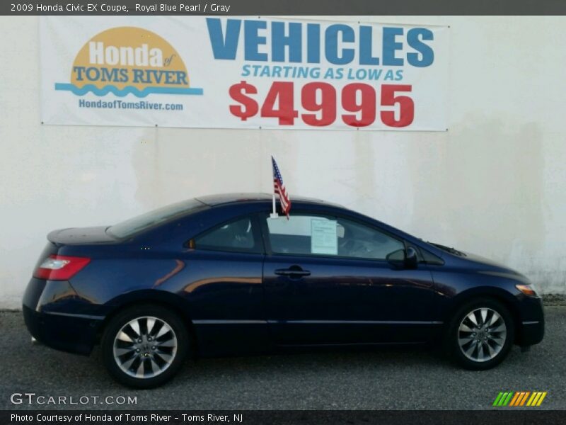 Royal Blue Pearl / Gray 2009 Honda Civic EX Coupe